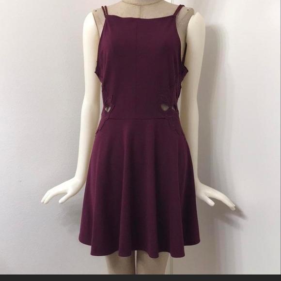 Free People Strappy Back Egg Plant Purple Dress EUC - Picture 3 of 10